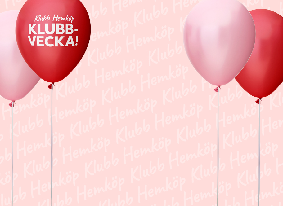 Ballonger mot en roa bakgrund varpå en av ballongerna står det "Klubbvecka!"